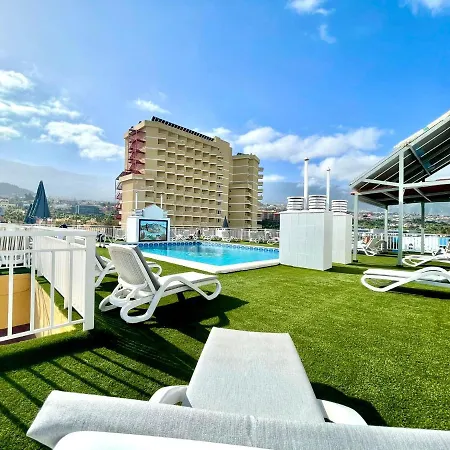 Long Studio, High Floor, Wifi, Rooftop Pool, 250m To The Beach In Puerto De La Cruz Apartamento *
