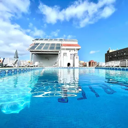 Long Studio, High Floor, Wifi, Rooftop Pool, 250m To The Beach In Puerto De La Cruz Apartamento