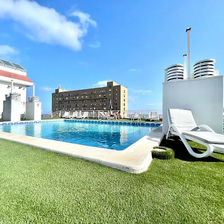 Long Studio, High Floor, Wifi, Rooftop Pool, 250m To The Beach In Puerto De La Cruz Apartment Puerto de la Cruz (Tenerife)